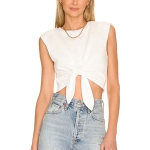 BRAND NEW Lovers and friends Tie Front Top! WHITE CRISP BEAUTIFUL TOP FOR LAYER